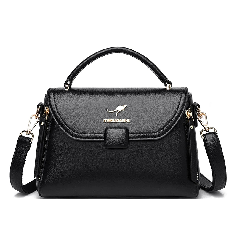 2023 High Quality Leather Shoulder Messenger Bag For Women Luxury Trend Ladies Handbag Designer Simple Female Messenger Tote Sac