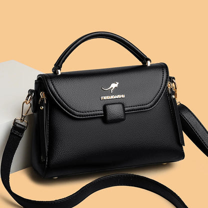 2023 High Quality Leather Shoulder Messenger Bag For Women Luxury Trend Ladies Handbag Designer Simple Female Messenger Tote Sac