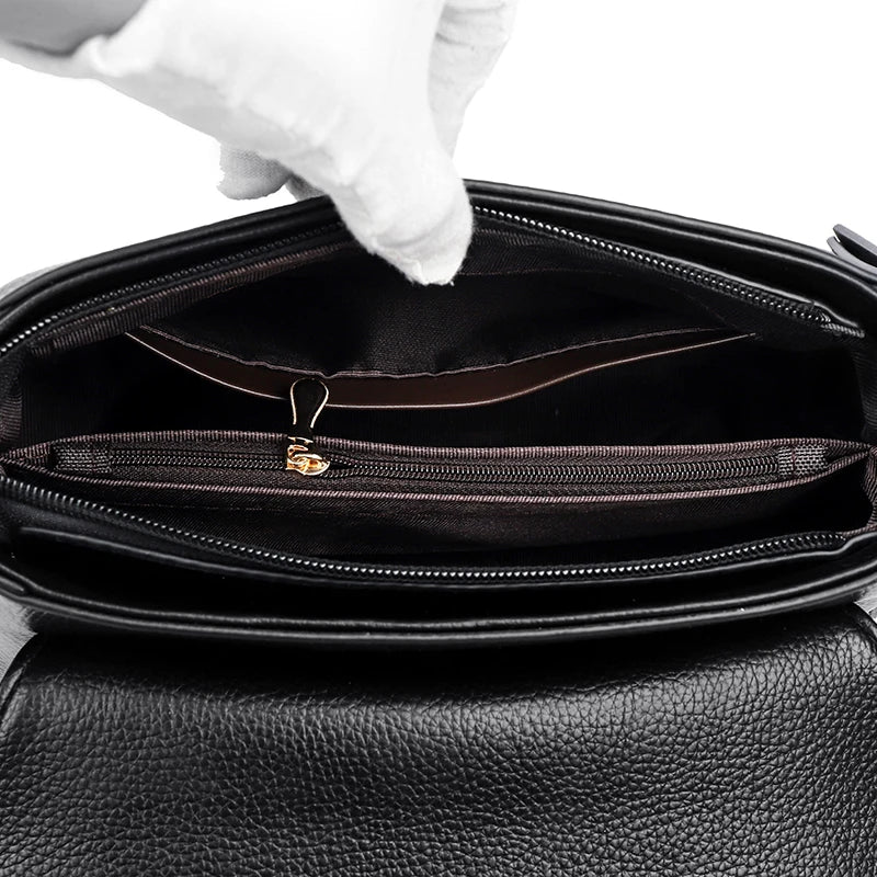 2023 High Quality Leather Shoulder Messenger Bag For Women Luxury Trend Ladies Handbag Designer Simple Female Messenger Tote Sac