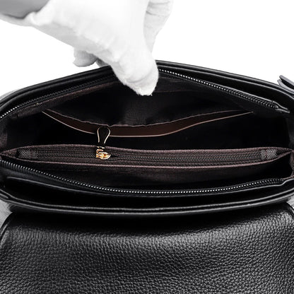 2023 High Quality Leather Shoulder Messenger Bag For Women Luxury Trend Ladies Handbag Designer Simple Female Messenger Tote Sac