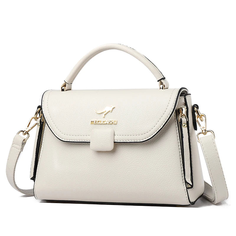 2023 High Quality Leather Shoulder Messenger Bag For Women Luxury Trend Ladies Handbag Designer Simple Female Messenger Tote Sac