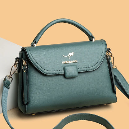 2023 High Quality Leather Shoulder Messenger Bag For Women Luxury Trend Ladies Handbag Designer Simple Female Messenger Tote Sac