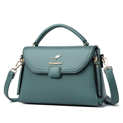 2023 High Quality Leather Shoulder Messenger Bag For Women Luxury Trend Ladies Handbag Designer Simple Female Messenger Tote Sac