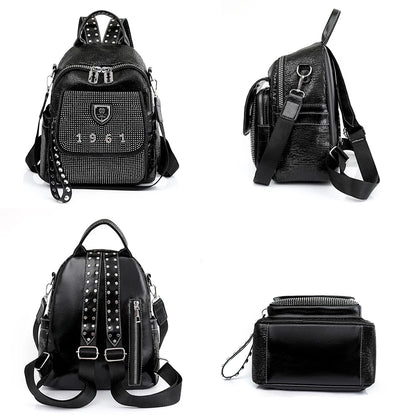 2023 High Quality Soft Leather Anti Splash Fabric Backpack Fashion Women's Brand Designer Backpack New Casual Student Schoolbags