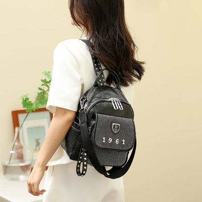 2023 High Quality Soft Leather Anti Splash Fabric Backpack Fashion Women's Brand Designer Backpack New Casual Student Schoolbags
