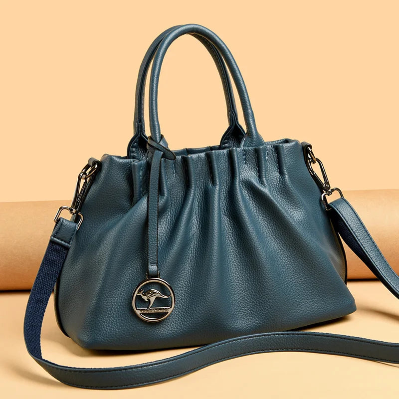 2023 High Quality Soft Leather Women's Shoulder Crossbody Bags Designer Large Capacity Handbags Luxury Female Messenger Tote Sac