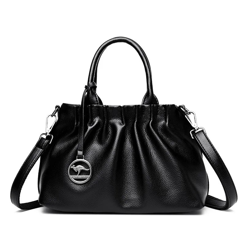 2023 High Quality Soft Leather Women's Shoulder Crossbody Bags Designer Large Capacity Handbags Luxury Female Messenger Tote Sac