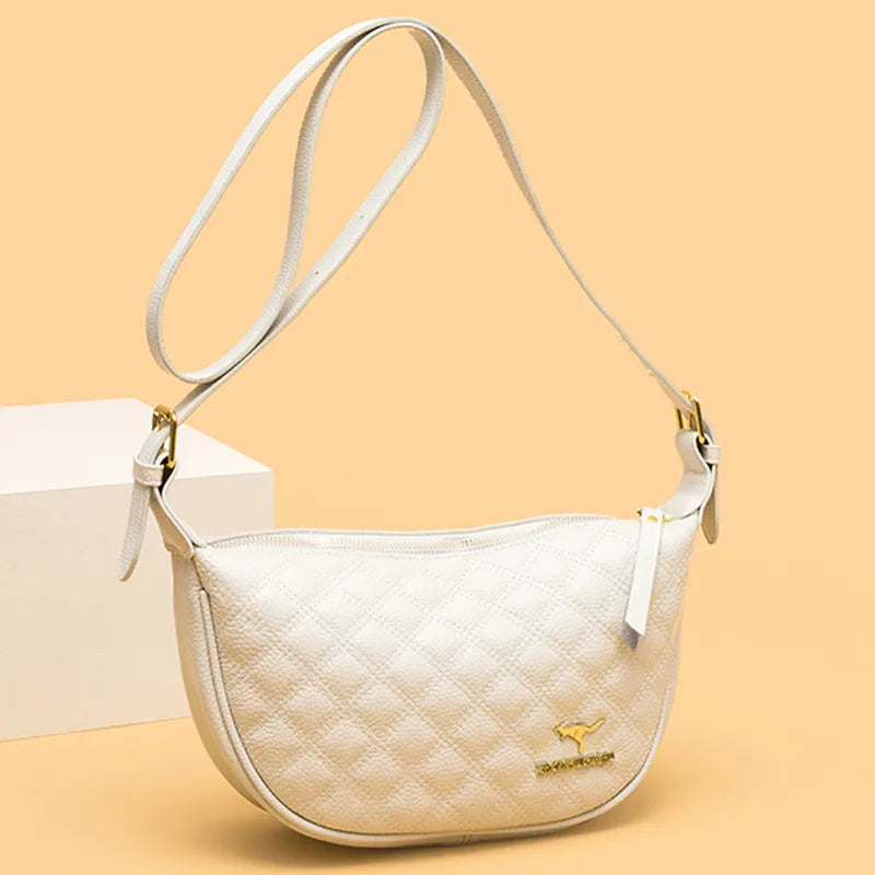 2023 High Quality Solid Color Genuine Leather Shoulder Crossbody Bag For Women Luxury Handbags Fashion Female Messenger Tote Sac