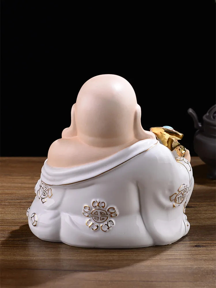 2023  Japan Indonesia Thailand HOME SHOP Porcelain Maitreya God of wealth Buddha Mammon statue Bring good luck Recruit wealth