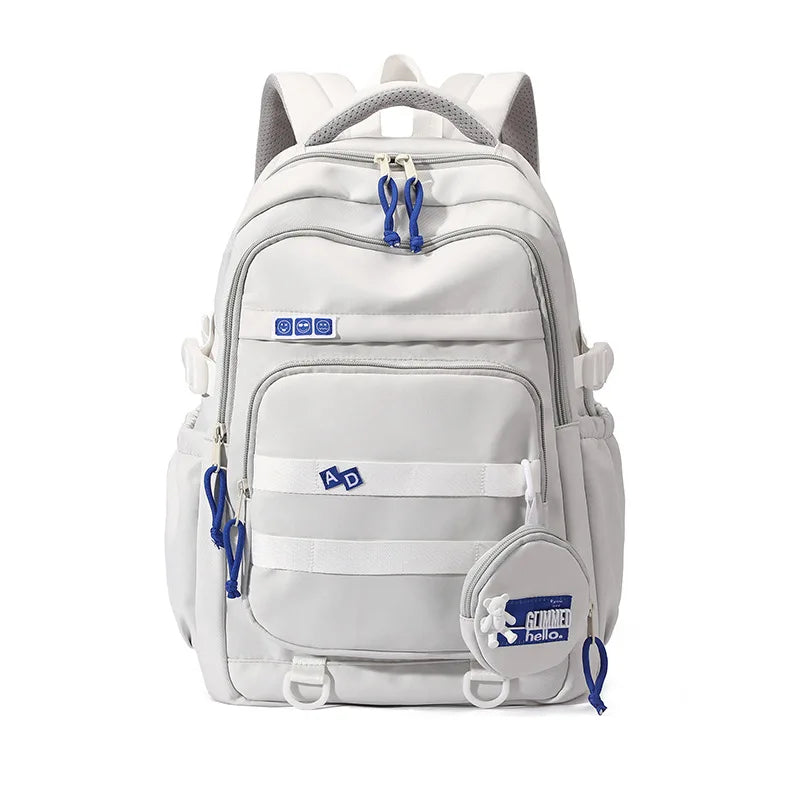 2023 Junior couple fashion college backpacks nylon schoolbag for middle school students Large capacity school bag for boys girls