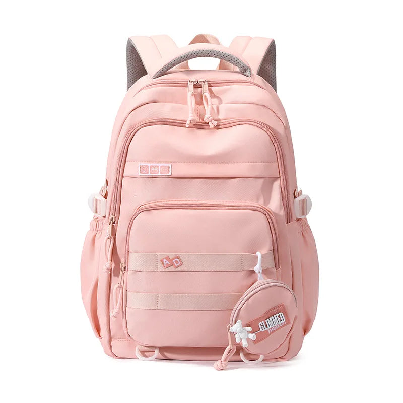 2023 Junior couple fashion college backpacks nylon schoolbag for middle school students Large capacity school bag for boys girls