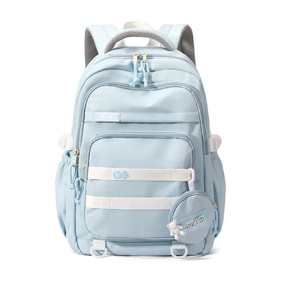 2023 Junior couple fashion college backpacks nylon schoolbag for middle school students Large capacity school bag for boys girls