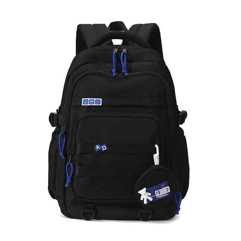 2023 Junior couple fashion college backpacks nylon schoolbag for middle school students Large capacity school bag for boys girls