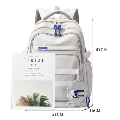 2023 Junior couple fashion college backpacks nylon schoolbag for middle school students Large capacity school bag for boys girls