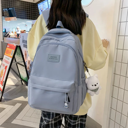 2023 Korea Kawaii Lady High Capacity Waterproof College Backpack Trendy Women Laptop School Bags Cute Girl Travel Book Bag Cool