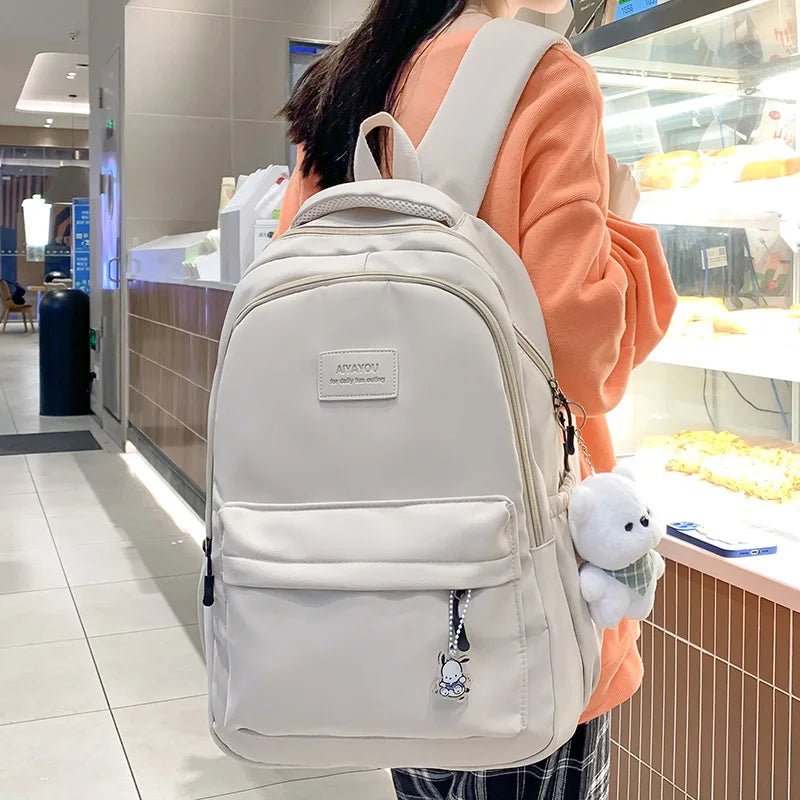 2023 Korea Kawaii Lady High Capacity Waterproof College Backpack Trendy Women Laptop School Bags Cute Girl Travel Book Bag Cool