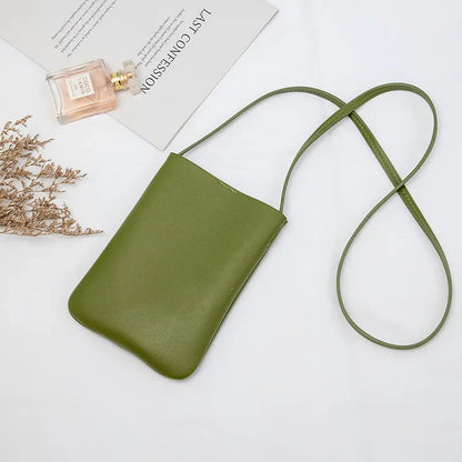 2023 Korean Ins Simple Satchel Mini Messenger Bag Women PU Leather Square Handbags Trend Crossbody Bolsa Feminina Lady Phone Bag