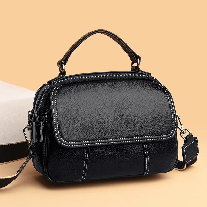 2023 Luxury Cow Leather Women Shoulder Crossbody Bag Fashion Female Messenger Phone Bag 100% Genuine Leather Women's Bag Handbag
