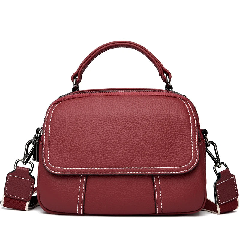 2023 Luxury Cow Leather Women Shoulder Crossbody Bag Fashion Female Messenger Phone Bag 100% Genuine Leather Women's Bag Handbag