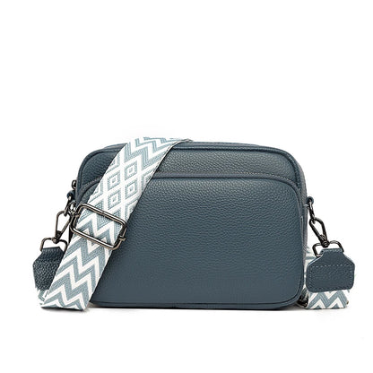 2023 Luxury Genuine Leather Women's Shoulder Crossbody Bag Weave Wide Shoulder Cowhide Women Handbags Female Phone Messenger bag