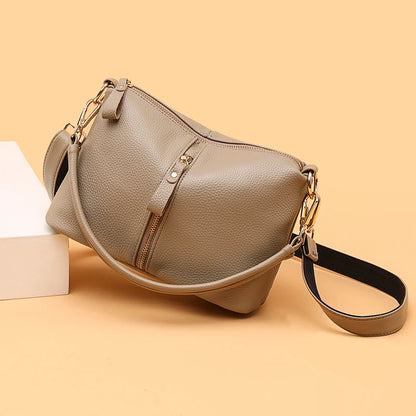 2023 Luxury Genuine Leather Women's Shoulder Crossbody Bags High Quality Women Handbag Solid Color Cow Female Messenger Tote Sac