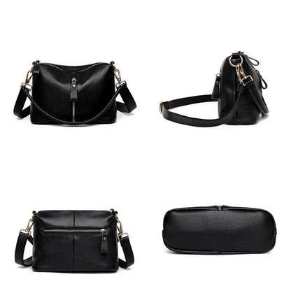 2023 Luxury Genuine Leather Women's Shoulder Crossbody Bags High Quality Women Handbag Solid Color Cow Female Messenger Tote Sac