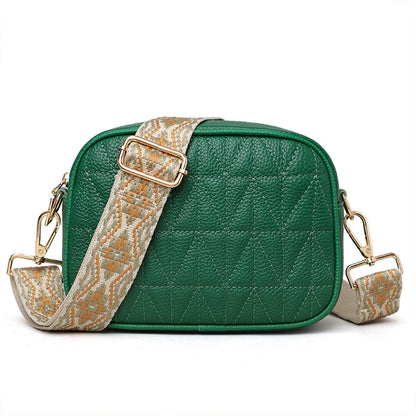 2023 Luxury Handbags Genuine Leather Women Shoulder Messenger Bags Designer Weave Wide Shoulder Strap Female Messenger Tote Sac
