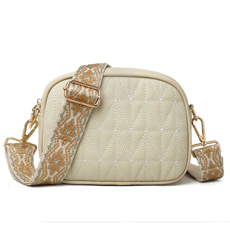 2023 Luxury Handbags Genuine Leather Women Shoulder Messenger Bags Designer Weave Wide Shoulder Strap Female Messenger Tote Sac