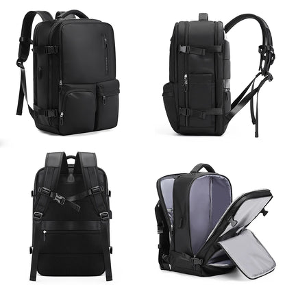 2023 Men's Backpack Men Business Travel Backpack Women School Expandable USB Bag Large Capacity 15.6 Laptop Waterproof Fashion