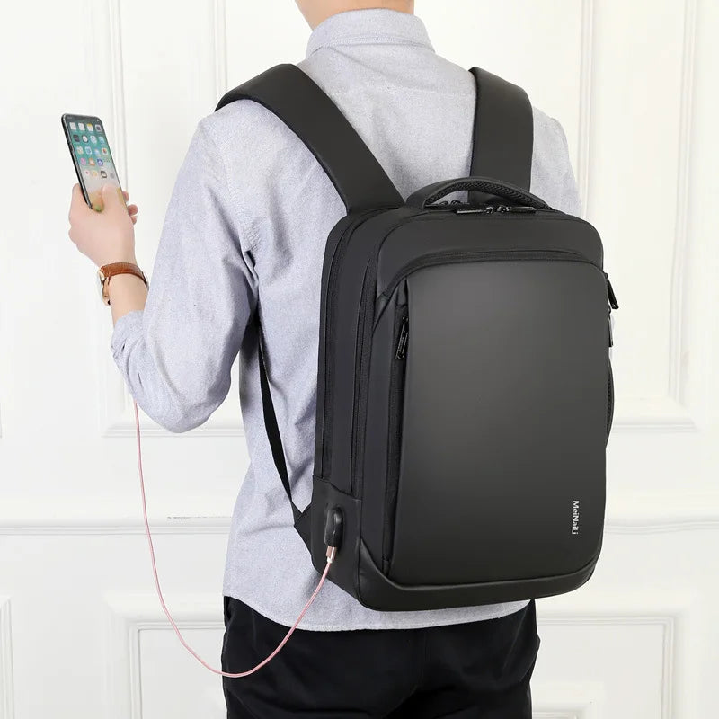 2023 Mens USB Charging Backpack 14 15.6 inch Laptop Bags Male Business Bagpacks Waterproof Multifunctional Travel Bag mochila
