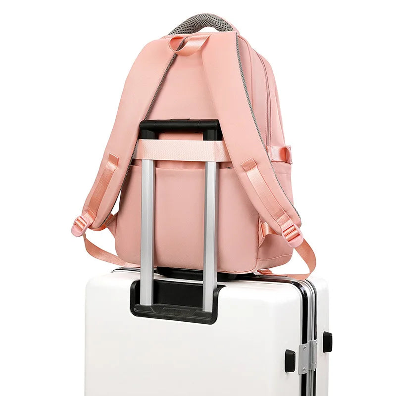 2023 Multi Pocket Nylon Backpack Travel Rucksack Cute Casual Daypack School Bag for Women Student Teenagers Shoolbags Bookbag