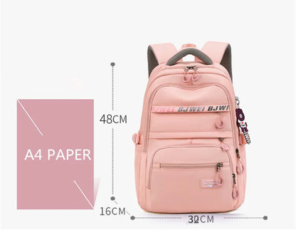 2023 Multi Pocket Nylon Backpack Travel Rucksack Cute Casual Daypack School Bag for Women Student Teenagers Shoolbags Bookbag