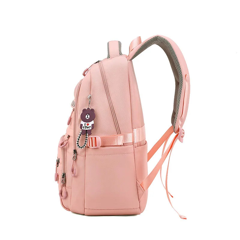 2023 Multi Pocket Nylon Backpack Travel Rucksack Cute Casual Daypack School Bag for Women Student Teenagers Shoolbags Bookbag