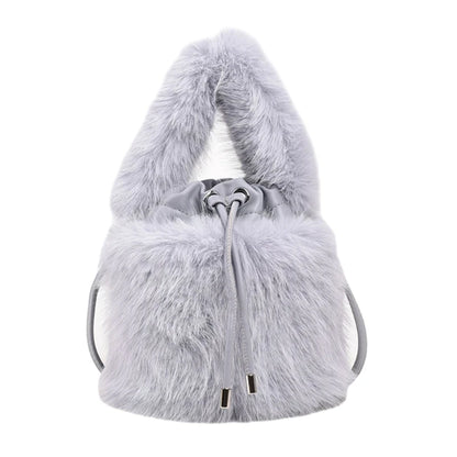 2023 NEW Fluffys Shoulder Bag for Girl Women Crossbody Bag Trendy Bucket Bag Large Capacity Fashion Drawstring Handbag