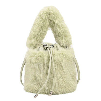 2023 NEW Fluffys Shoulder Bag for Girl Women Crossbody Bag Trendy Bucket Bag Large Capacity Fashion Drawstring Handbag