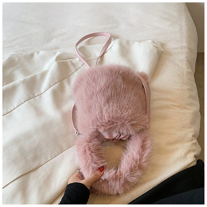 2023 NEW Fluffys Shoulder Bag for Girl Women Crossbody Bag Trendy Bucket Bag Large Capacity Fashion Drawstring Handbag