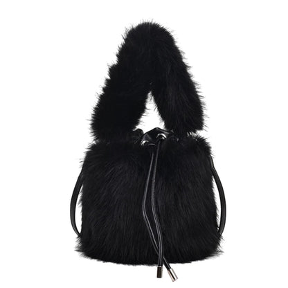2023 NEW Fluffys Shoulder Bag for Girl Women Crossbody Bag Trendy Bucket Bag Large Capacity Fashion Drawstring Handbag