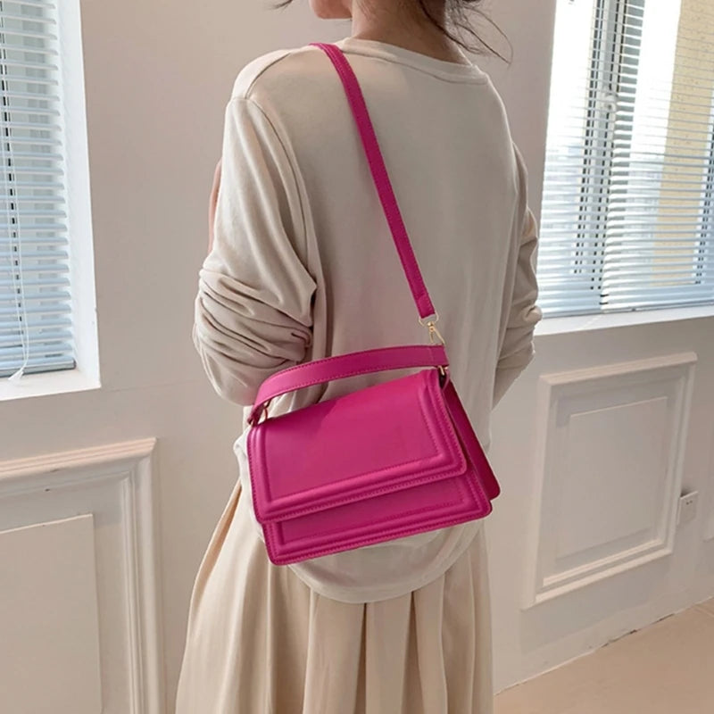 2023 NEW PU Flap Handbag Crossbody Bag Travel Bags Fashion Shoulder Bag Girl Women Trendy Bag Versatile Korean Style Bag