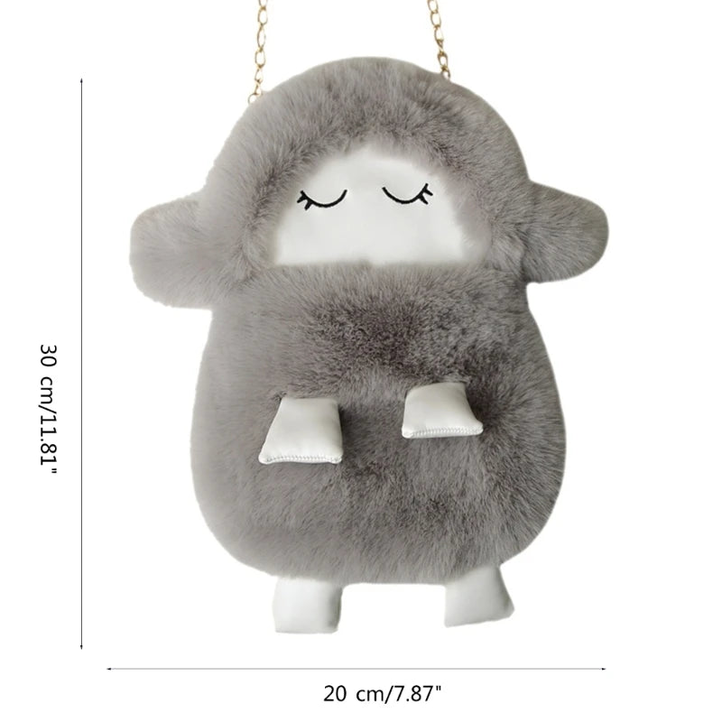 2023 NEW Shoulder Bag Plush Sheep Crossbody Bag Versatile Chain Bag for Women Girl Trendy Cellphone Bag