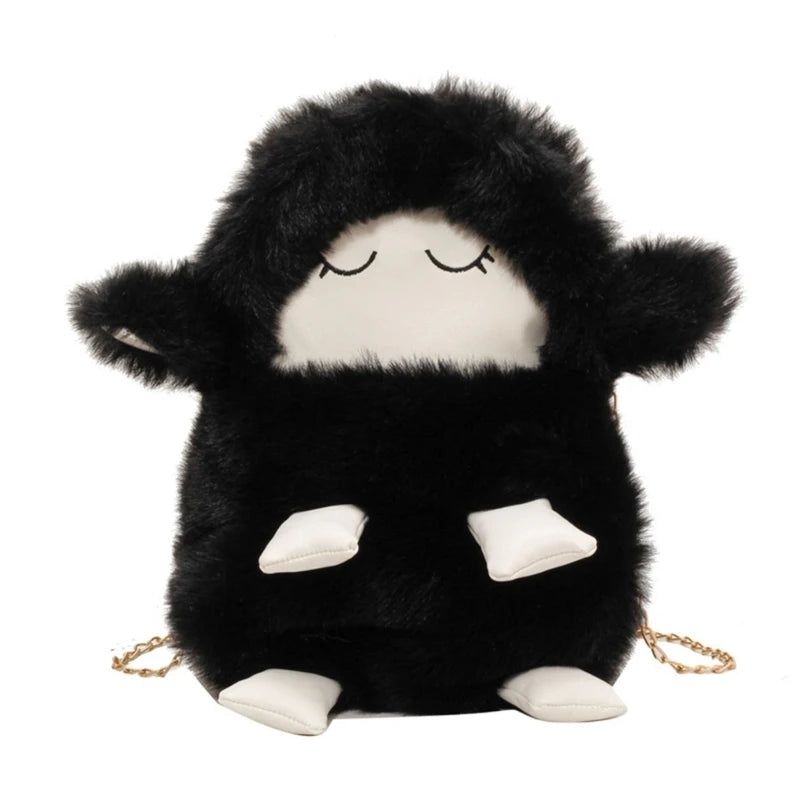 2023 NEW Shoulder Bag Plush Sheep Crossbody Bag Versatile Chain Bag for Women Girl Trendy Cellphone Bag