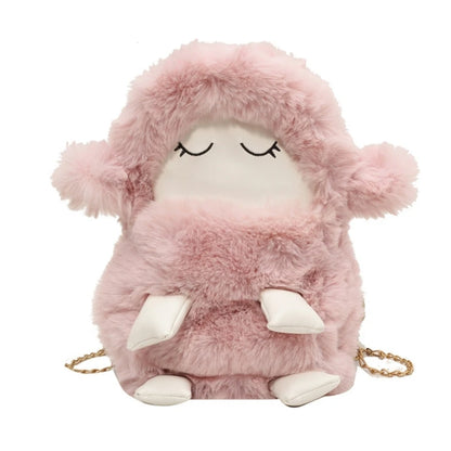 2023 NEW Shoulder Bag Plush Sheep Crossbody Bag Versatile Chain Bag for Women Girl Trendy Cellphone Bag