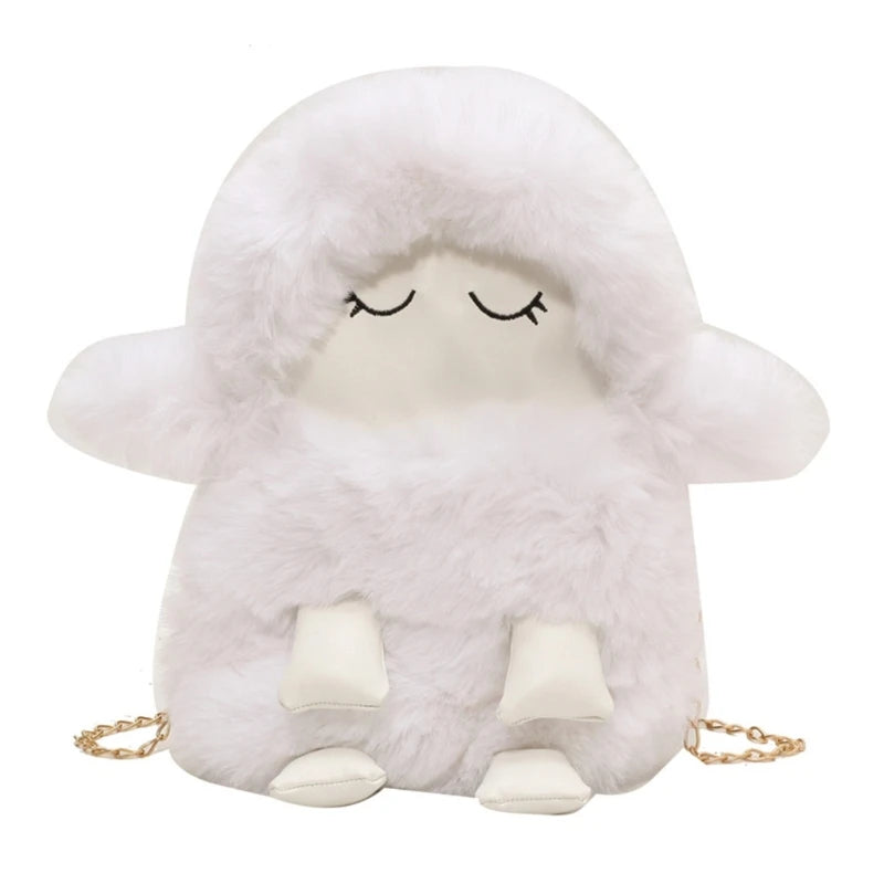 2023 NEW Shoulder Bag Plush Sheep Crossbody Bag Versatile Chain Bag for Women Girl Trendy Cellphone Bag