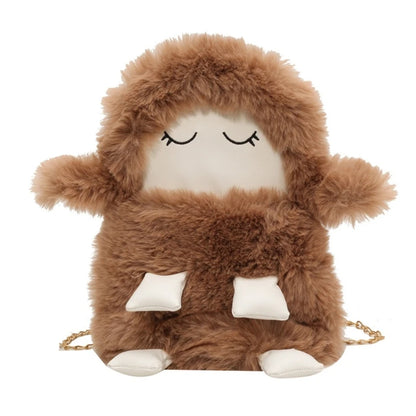 2023 NEW Shoulder Bag Plush Sheep Crossbody Bag Versatile Chain Bag for Women Girl Trendy Cellphone Bag