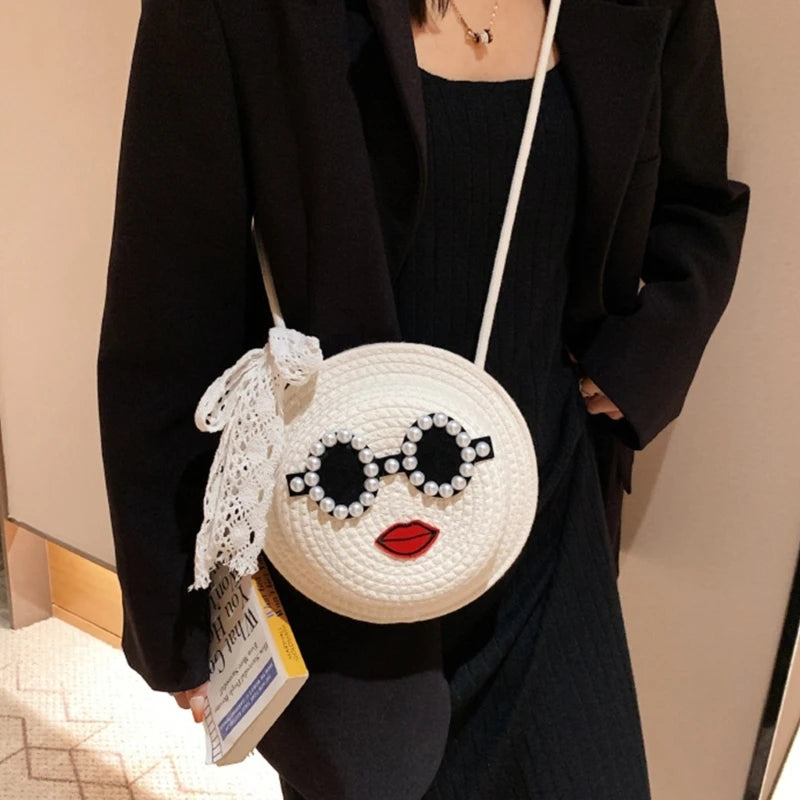2023 NEW Woven Shoulder Bag for Girl Women Straw Woven Crossbody Bag Versatile Bag Trendy Bag Large Capacity Travel Bag