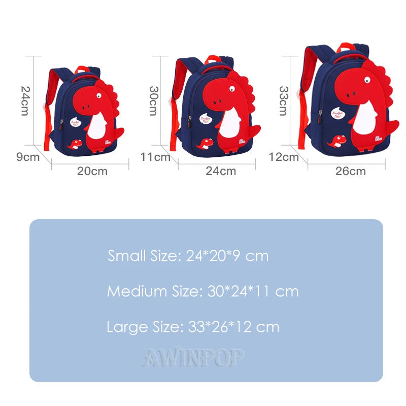 2023 New 3D Cartoon Dinosaur School Bags Cute Kids Bag Toddler Boys Backpacks Kindergarten Children Pack Mochila Infantil