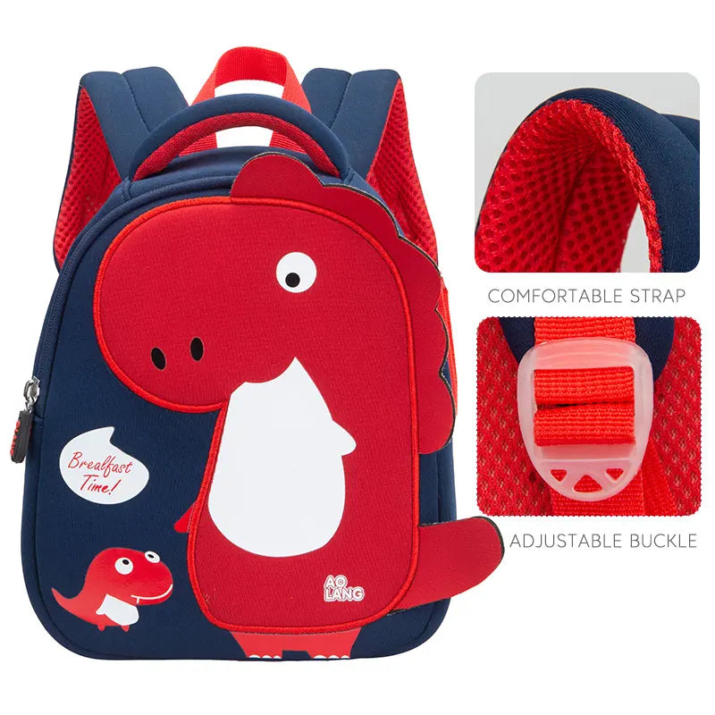 2023 New 3D Cartoon Dinosaur School Bags Cute Kids Bag Toddler Boys Backpacks Kindergarten Children Pack Mochila Infantil