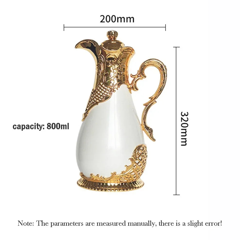 2023 New Arabian Vacuum Flask 800ml Middle Eastern Style Restaurant Home Glass Liner Hot Water Kettle 24 Hours Thermos Bottle
