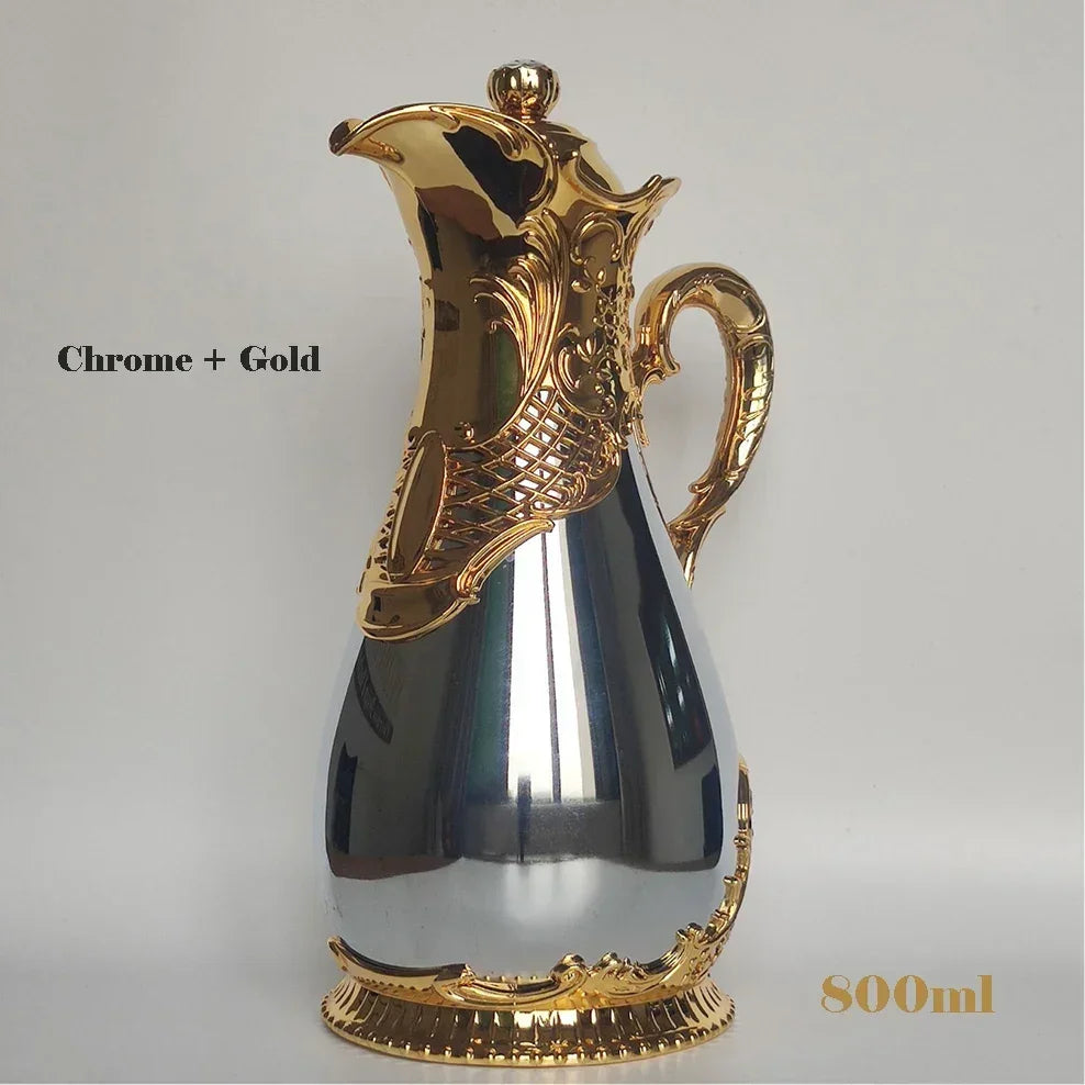 2023 New Arabian Vacuum Flask 800ml Middle Eastern Style Restaurant Home Glass Liner Hot Water Kettle 24 Hours Thermos Bottle