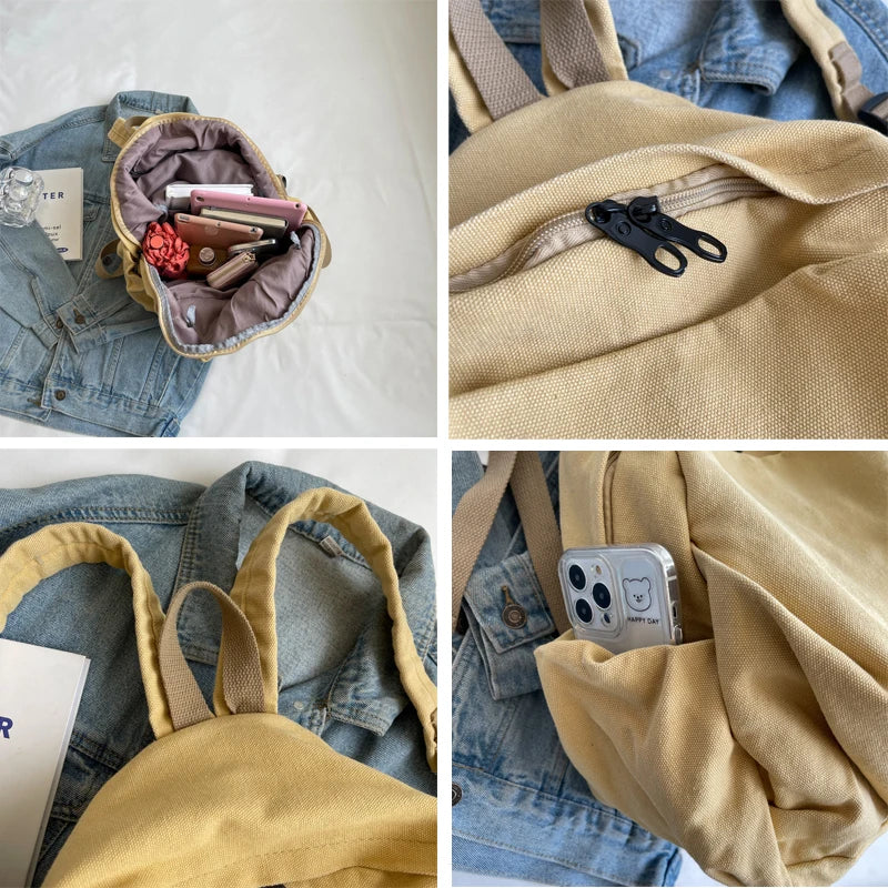 2023 New Canvas Backpack Schoolbag For Teenage Girls Boys Woman Man Laptop Travel Rucksack Mochilas High Quality