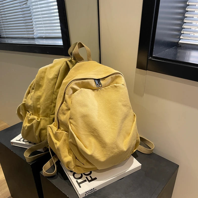 2023 New Canvas Backpack Schoolbag For Teenage Girls Boys Woman Man Laptop Travel Rucksack Mochilas High Quality